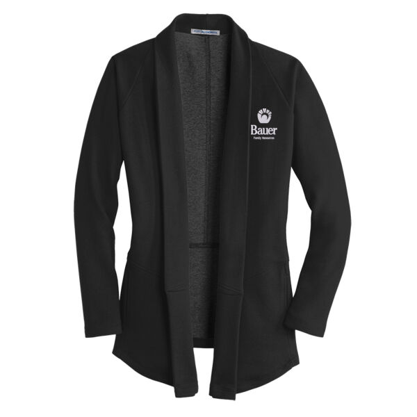 Bauer Family Resources Embroidered - Ladies Interlock Cardigan Thumbnail