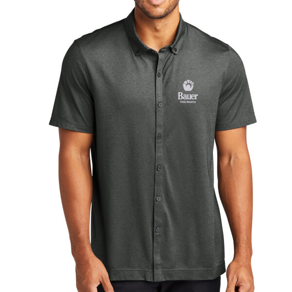 Bauer Family Resources Embroidered - Stretch Pique Full Button Polo Thumbnail