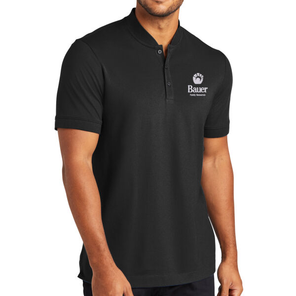Bauer Family Resources Embroidered - Stretch Pique Henley Thumbnail