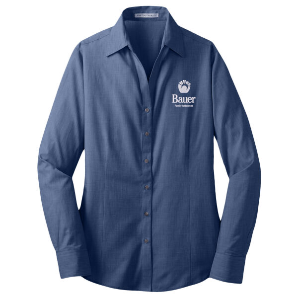 Bauer Family Resources Embroidered - Ladies Crosshatch Easy Care Shirt Thumbnail