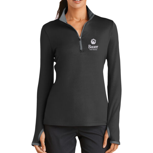 Bauer Family Resources Embroidered - Ladies Dri FIT Stretch 1/2 Zip Cover Up Thumbnail