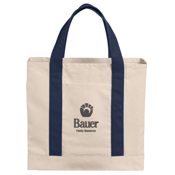 Bauer Family Resources Embroidered - Cotton Canvas Two Tone Tote Thumbnail